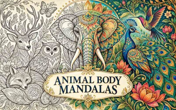 Animal Body Mandala Coloring Prompts