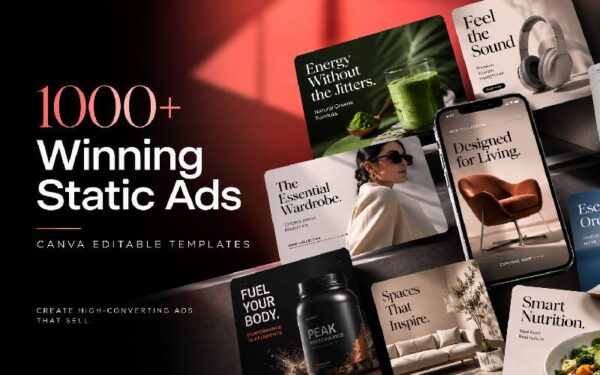 Canva Ad Templates Bundle 1000+ Facebook & Instagram Ads (PLR)