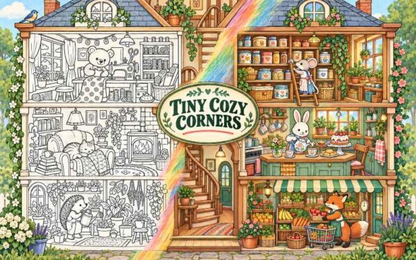 Tiny Cozy Corners Coloring Prompts