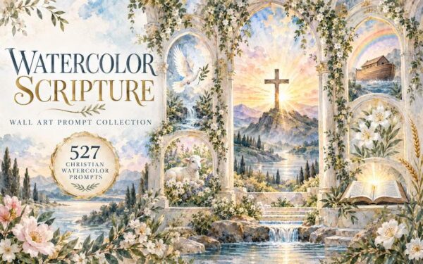 Watercolor Scripture Wall Art Prompt Collection